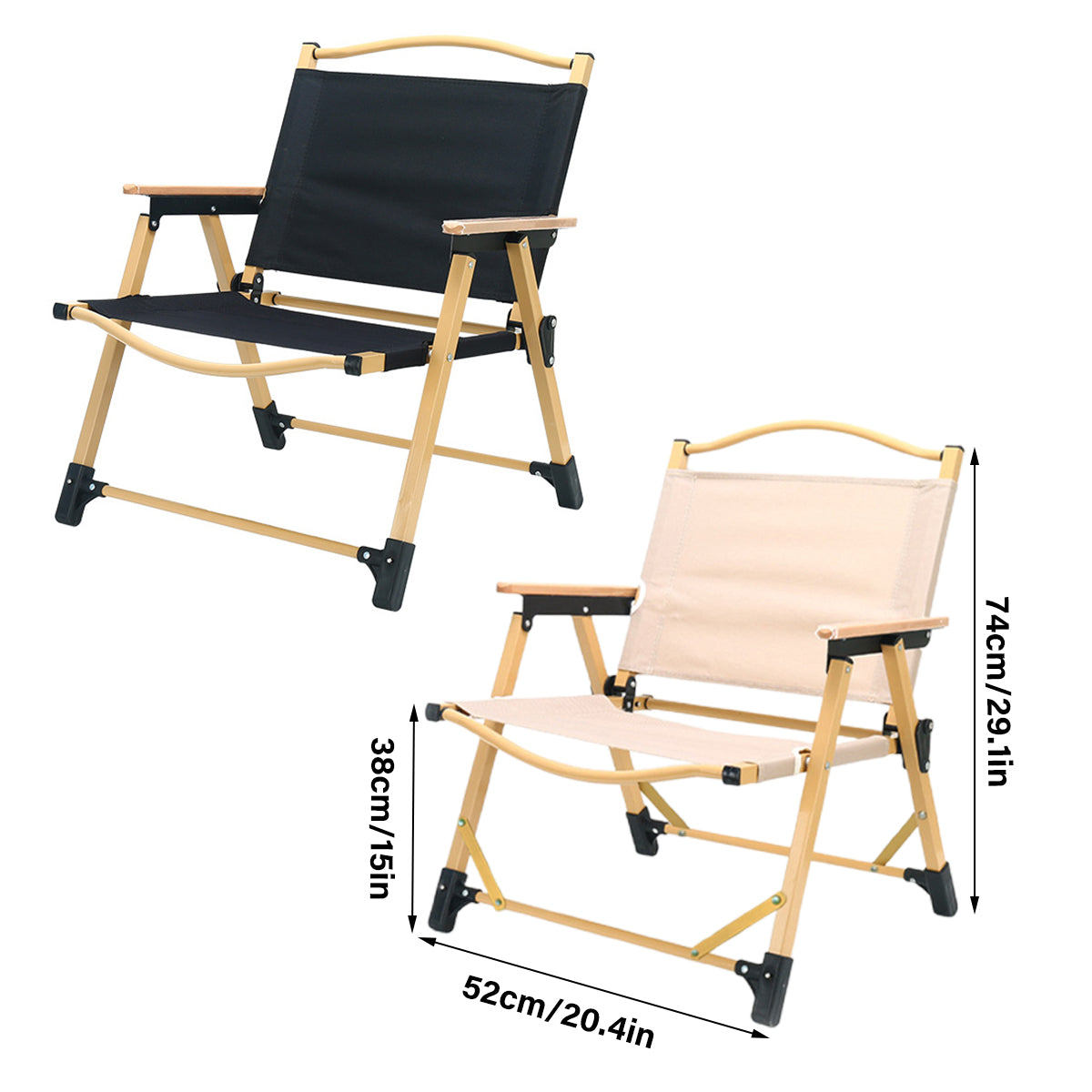 Outdoor Folding Chair Portable Camping Seat Compact Foldable Chair for Picnic - Black V528-FOLDING-CHAIR-BLACK-L-957382