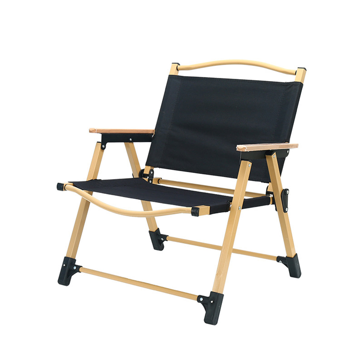 Outdoor Folding Chair Portable Camping Seat Compact Foldable Chair for Picnic - Black V528-FOLDING-CHAIR-BLACK-L-957382