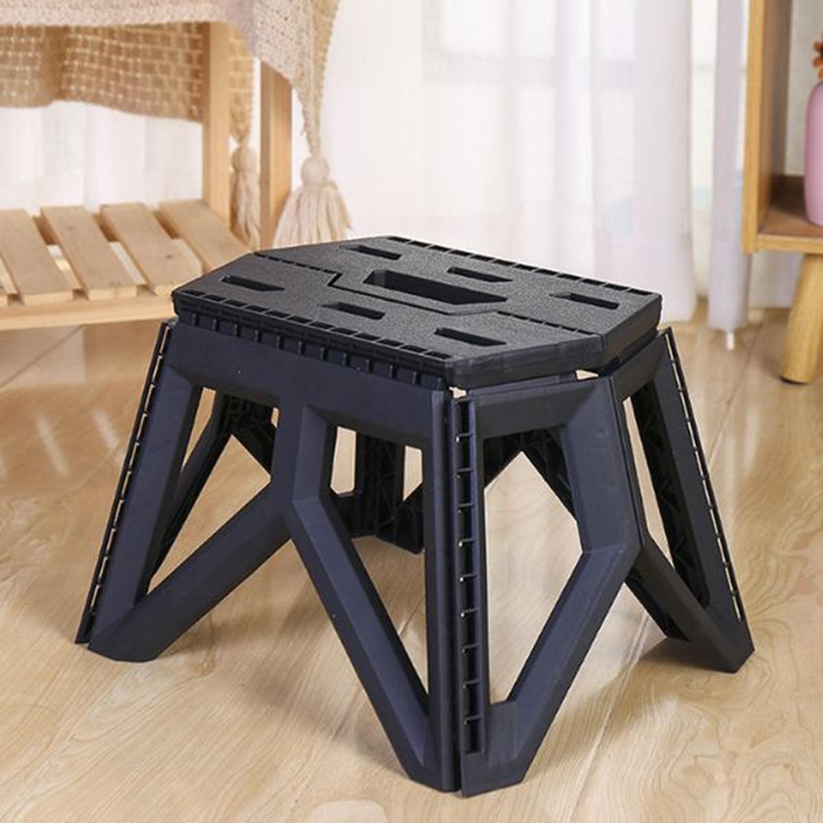 Foldable Stool Portable Fishing Stool Compact Folding Small Bench Outdoor Seat - Black V528-FOLDING-STOOL-BLACK-485111