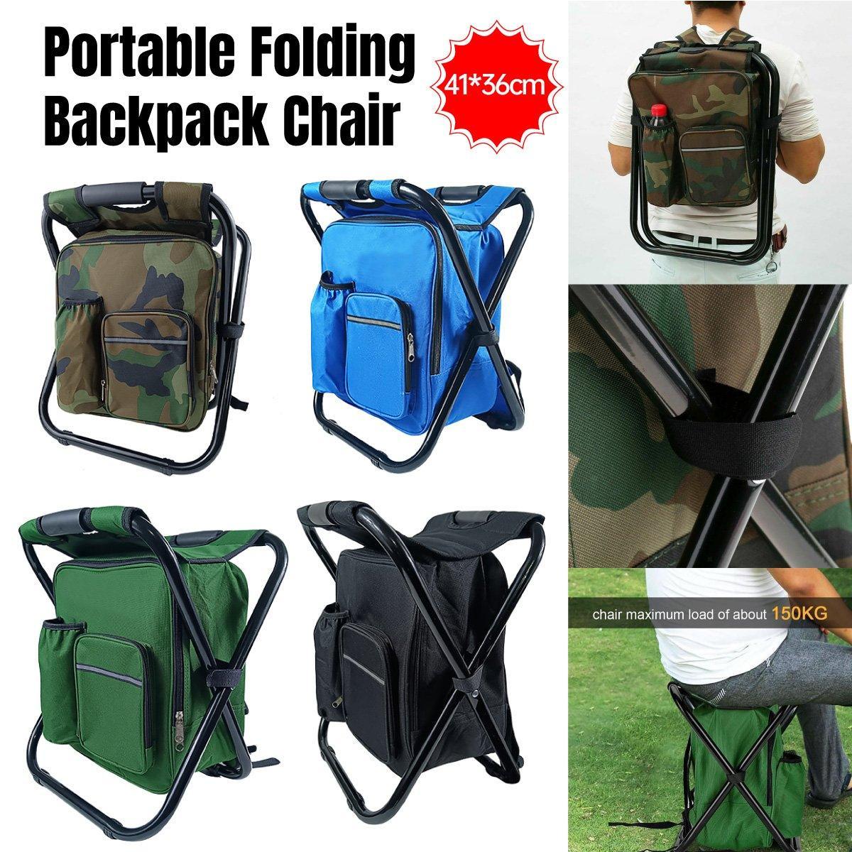 Portable Outdoor Folding Chair Oxford Small Stool for Fishing Camping Hiking - Blue V528-FOLDING-STOOL-CAMOUFLAGE-292226