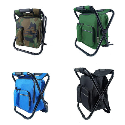 Portable Outdoor Folding Chair Oxford Small Stool for Fishing Camping Hiking - Green V528-FOLDING-STOOL-GREEN-716492