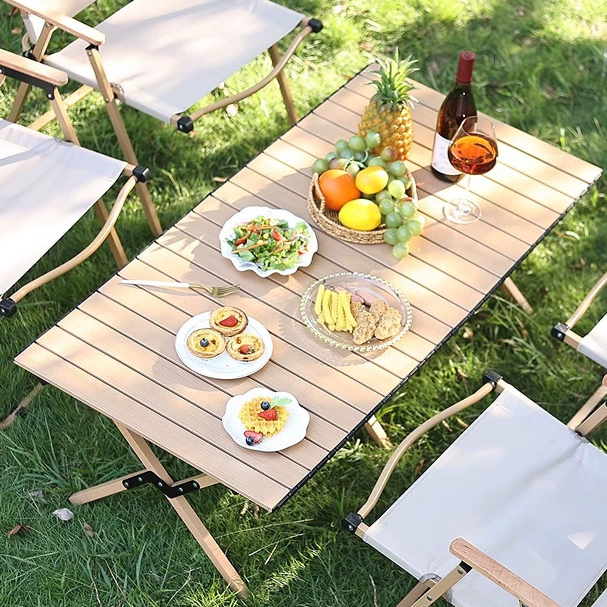 Folding Table Portable Picnic Camping Table Egg Roll Multi Function Outdoor V528-FOLDING-TABLE-120CM-732301