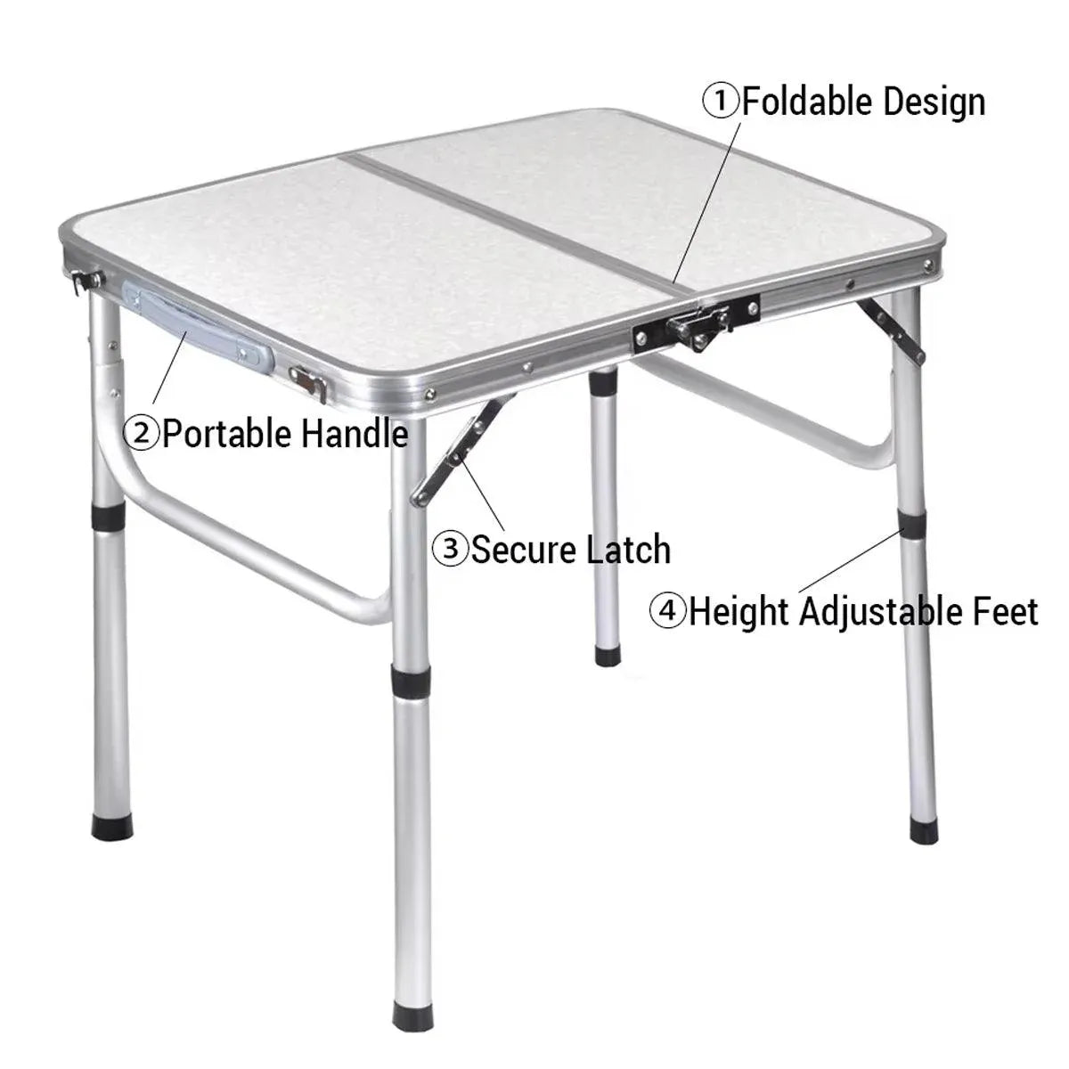 Portable Folding Table Outdoor Picnic Camping Barbecue Lightweight Travel Desk V528-FOLDING-TABLE-60-45CM-655477