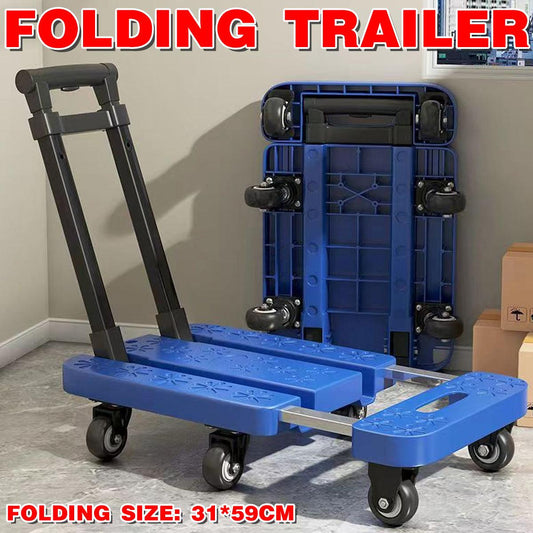 Folding Platform Trolley Heavy Duty Hand Truck Foldable Cart Push Dolly Movin V528-FOLDING-TRAILER-BLUE-815974