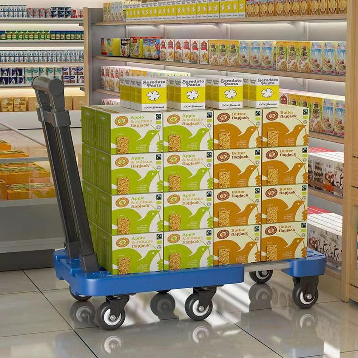 Folding Platform Trolley Heavy Duty Hand Truck Foldable Cart Push Dolly Movin V528-FOLDING-TRAILER-BLUE-815974