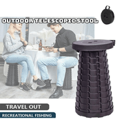 Folding Stool Seat Portable Retractable Telescopic Camping Fishing Travel Chair V528-FOLDINGSTOOL-BLACK-745210