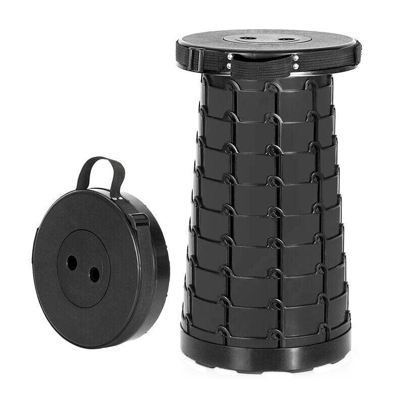 Folding Stool Seat Portable Retractable Telescopic Camping Fishing Travel Chair V528-FOLDINGSTOOL-BLACK-745210