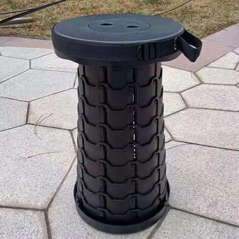 Folding Stool Seat Portable Retractable Telescopic Camping Fishing Travel Chair V528-FOLDINGSTOOL-BLACK-745210