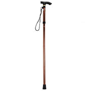 Folding Walking Stick Travel Cane Adjustable Height 82 to 92cm Aluminium Anti Slip - Brown V528-FOLDINGWALKINGSTICK-BRONZE-710920