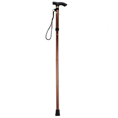 Folding Walking Stick Travel Cane Adjustable Height 82 to 92cm Aluminium Anti Slip - Brown V528-FOLDINGWALKINGSTICK-BRONZE-710920