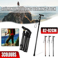 Folding Walking Stick Travel Cane Adjustable Height 82 to 92cm Aluminium Anti Slip - Silver V528-FOLDINGWALKINGSTICK-SILVER-718190