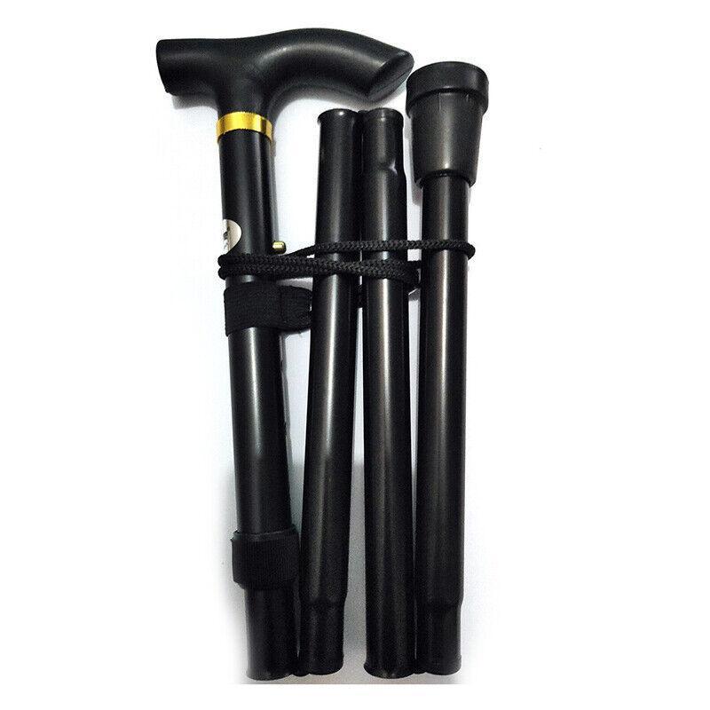 Folding Walking Stick Travel Cane Adjustable Height 82 to 92cm Aluminium Anti Slip - Silver V528-FOLDINGWALKINGSTICK-SILVER-718190