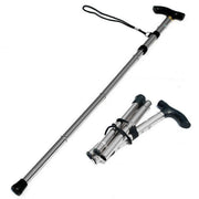 Folding Walking Stick Travel Cane Adjustable Height 82 to 92cm Aluminium Anti Slip - Silver V528-FOLDINGWALKINGSTICK-SILVER-718190