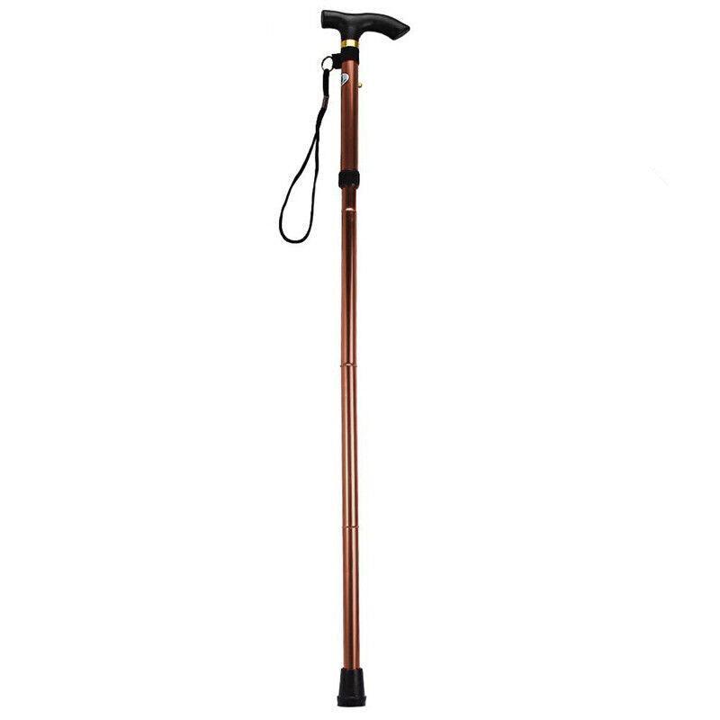 Folding Walking Stick Travel Cane Adjustable Height 82 to 92cm Aluminium Anti Slip - Silver V528-FOLDINGWALKINGSTICK-SILVER-718190