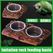 Resin Landscaping Reptiles Bowl Feeder Feeding Water Terrarium Bowls Geckos Dish - Single V528-FOOD-BOWL-SINGLE-449579