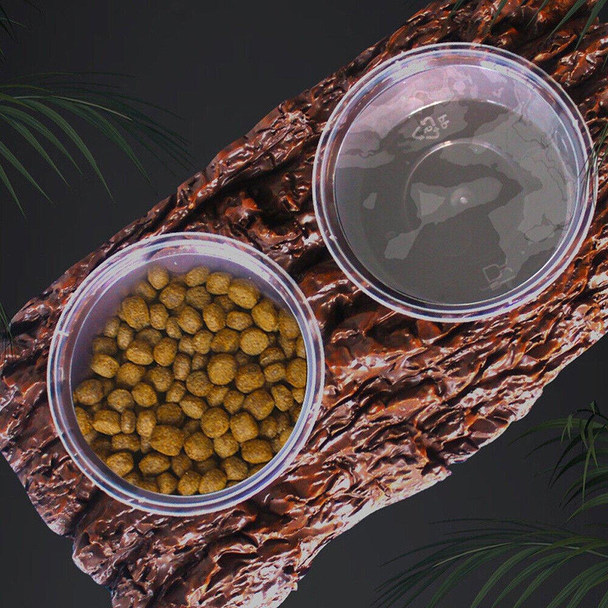 Resin Landscaping Reptiles Bowl Feeder Feeding Water Terrarium Bowls Geckos Dish - Single V528-FOOD-BOWL-SINGLE-449579