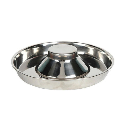 Stainless Steel Pet Bowl Slow Feeder Dish Puppy Dog Cat Food Feeding Weaning Bowl - L V528-FOODSTOPBASIN-L-896484