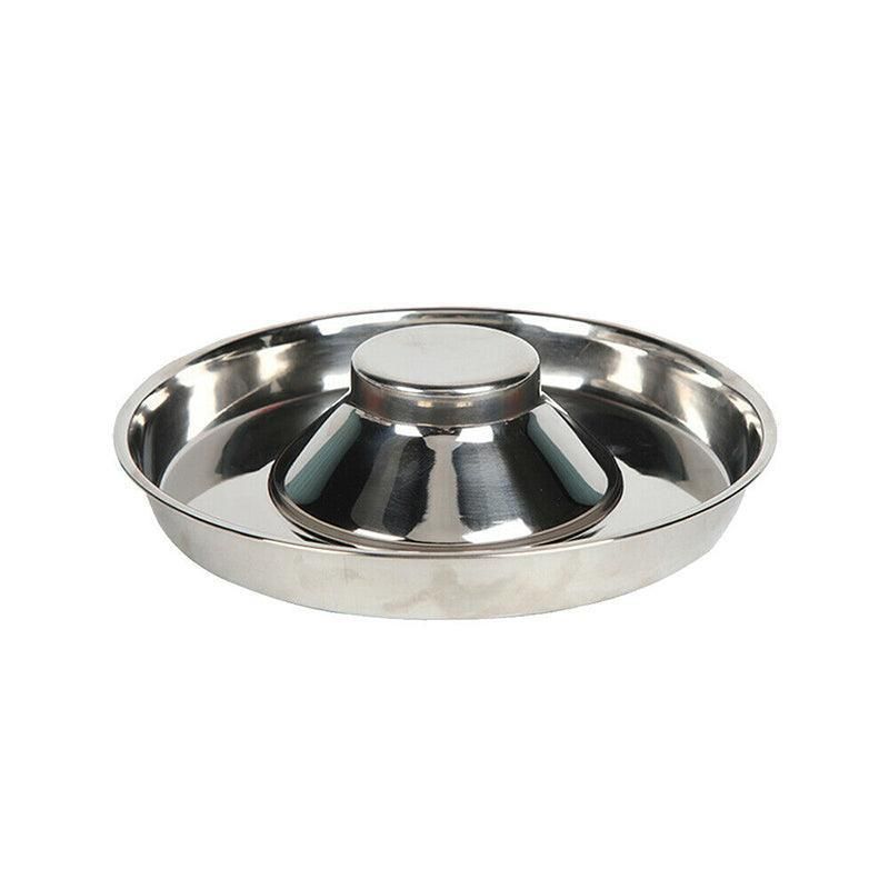 Stainless Steel Pet Bowl Slow Feeder Dish Puppy Dog Cat Food Feeding Weaning Bowl - M V528-FOODSTOPBASIN-M-896888
