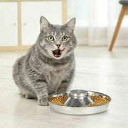 Stainless Steel Pet Bowl Slow Feeder Dish Puppy Dog Cat Food Feeding Weaning Bowl - M V528-FOODSTOPBASIN-M-896888