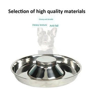 Stainless Steel Pet Bowl Slow Feeder Dish Puppy Dog Cat Food Feeding Weaning Bowl - M V528-FOODSTOPBASIN-M-896888