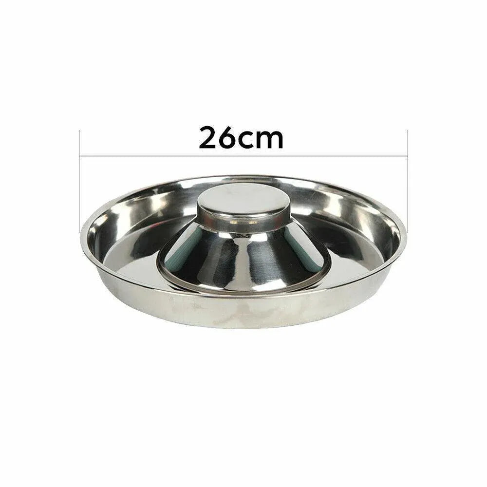 Stainless Steel Pet Bowl Slow Feeder Dish Puppy Dog Cat Food Feeding Weaning Bowl - M V528-FOODSTOPBASIN-M-896888