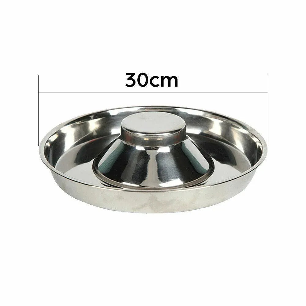 Stainless Steel Pet Bowl Slow Feeder Dish Puppy Dog Cat Food Feeding Weaning Bowl - M V528-FOODSTOPBASIN-M-896888