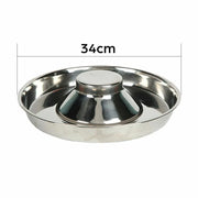 Stainless Steel Pet Bowl Slow Feeder Dish Puppy Dog Cat Food Feeding Weaning Bowl - M V528-FOODSTOPBASIN-M-896888