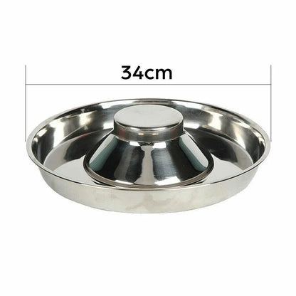 Stainless Steel Pet Bowl Slow Feeder Dish Puppy Dog Cat Food Feeding Weaning Bowl - M V528-FOODSTOPBASIN-M-896888