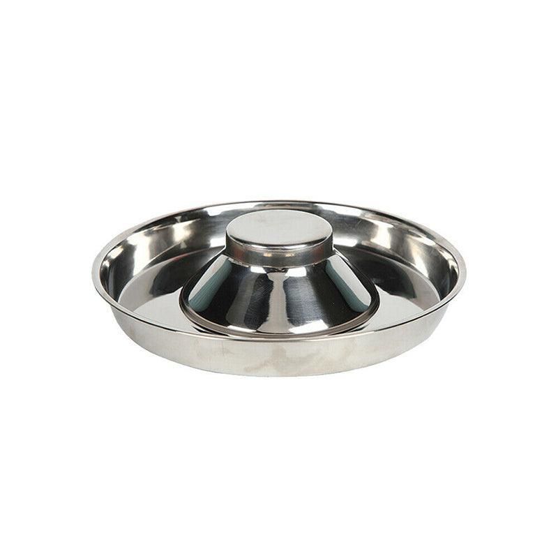 Stainless Steel Pet Bowl Slow Feeder Dish Puppy Dog Cat Food Feeding Weaning Bowl - S V528-FOODSTOPBASIN-S-86856