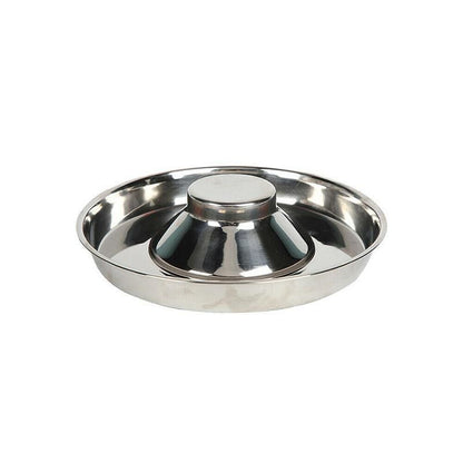 Stainless Steel Pet Bowl Slow Feeder Dish Puppy Dog Cat Food Feeding Weaning Bowl - S V528-FOODSTOPBASIN-S-86856