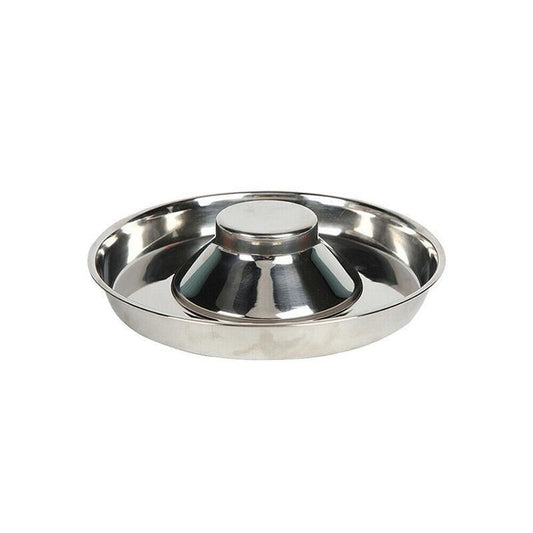 Stainless Steel Pet Bowl Slow Feeder Dish Puppy Dog Cat Food Feeding Weaning Bowl - S V528-FOODSTOPBASIN-S-86856