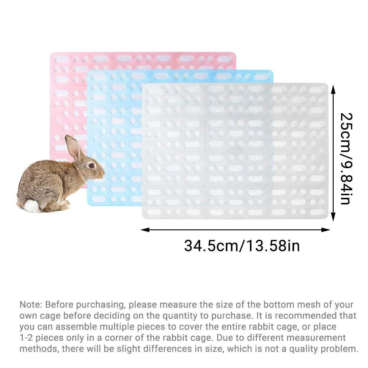2pcs Rabbit Foot Mat Large Plastic Cage Mat for Guinea Pig Pet Cage Accessories - White V528-FOOT-PAD-WHITE-2PCS-904400