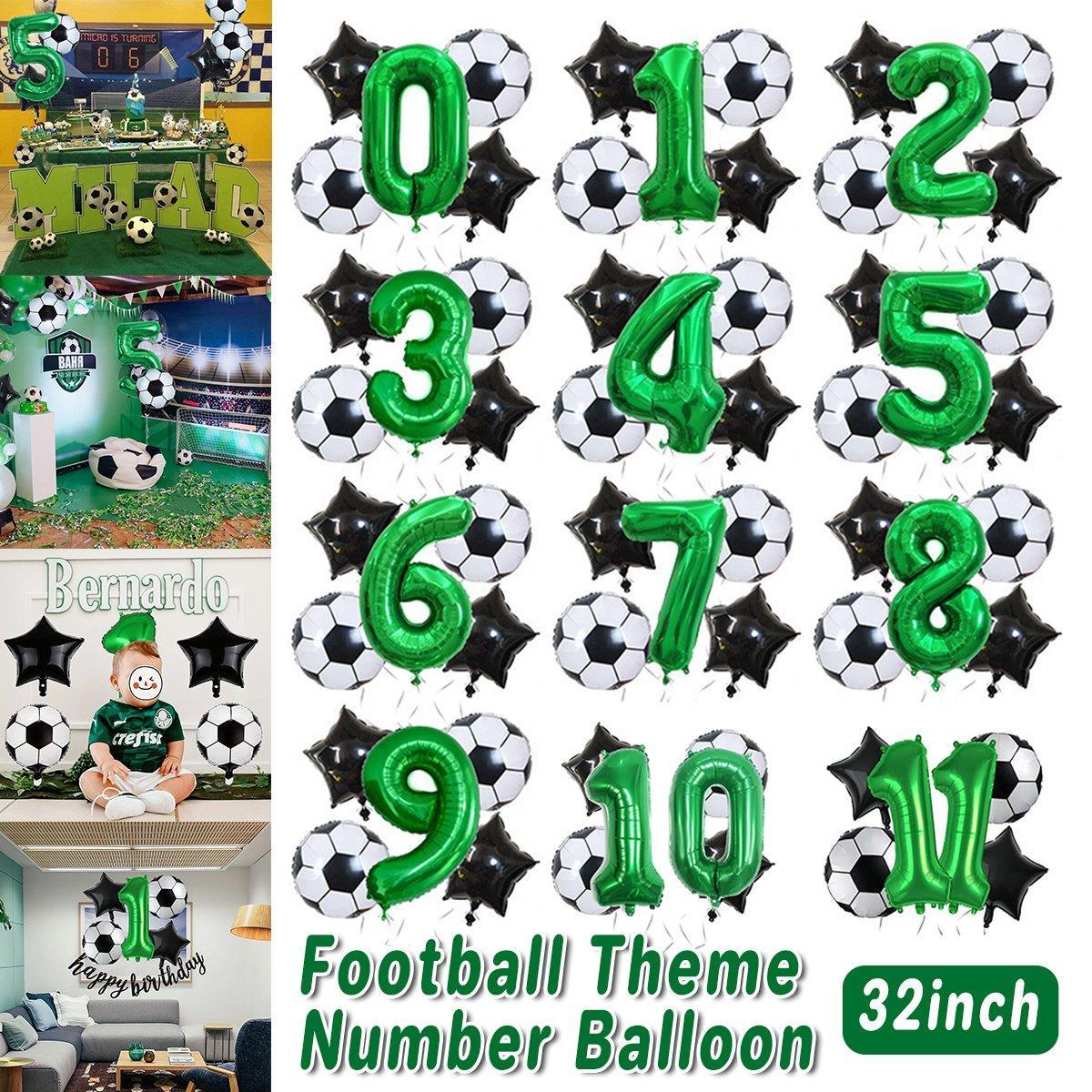 32 Inch Green Soccer Balloons 5 Pieces Set World Cup Birthday Party Decoration - 1 V528-FOOTBALL-BALLOON-1-478010