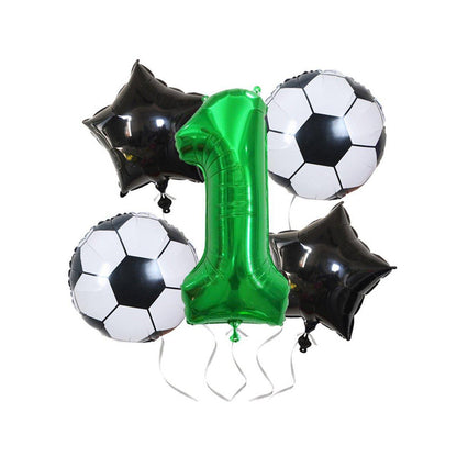 32 Inch Green Soccer Balloons 5 Pieces Set World Cup Birthday Party Decoration - 1 V528-FOOTBALL-BALLOON-1-478010