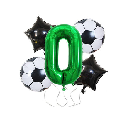 32 Inch Green Soccer Balloons 5 Pieces Set World Cup Birthday Party Decoration - 10 V528-FOOTBALL-BALLOON-10-845302