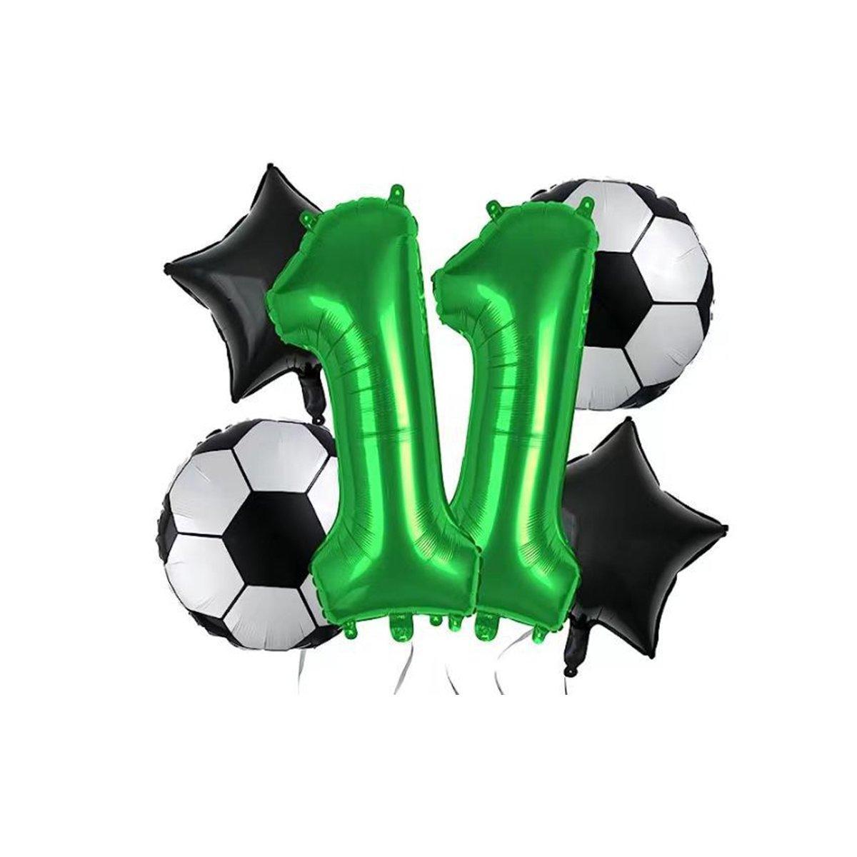 32 Inch Green Soccer Balloons 5 Pieces Set World Cup Birthday Party Decoration - 10 V528-FOOTBALL-BALLOON-10-845302