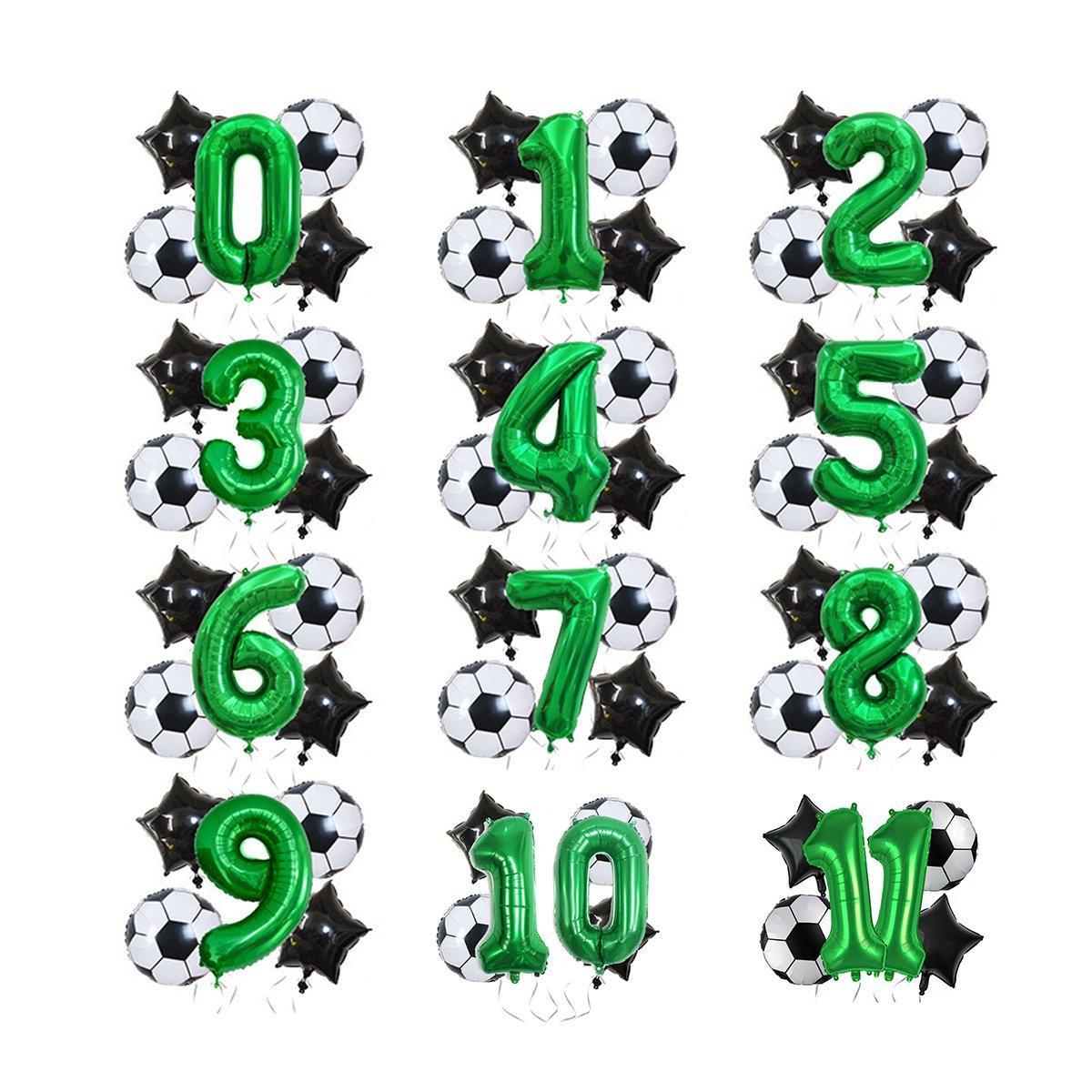 32 Inch Green Soccer Balloons 5 Pieces Set World Cup Birthday Party Decoration - 4 V528-FOOTBALL-BALLOON-4-481601