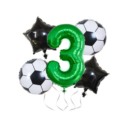32 Inch Green Soccer Balloons 5 Pieces Set World Cup Birthday Party Decoration - 4 V528-FOOTBALL-BALLOON-4-481601