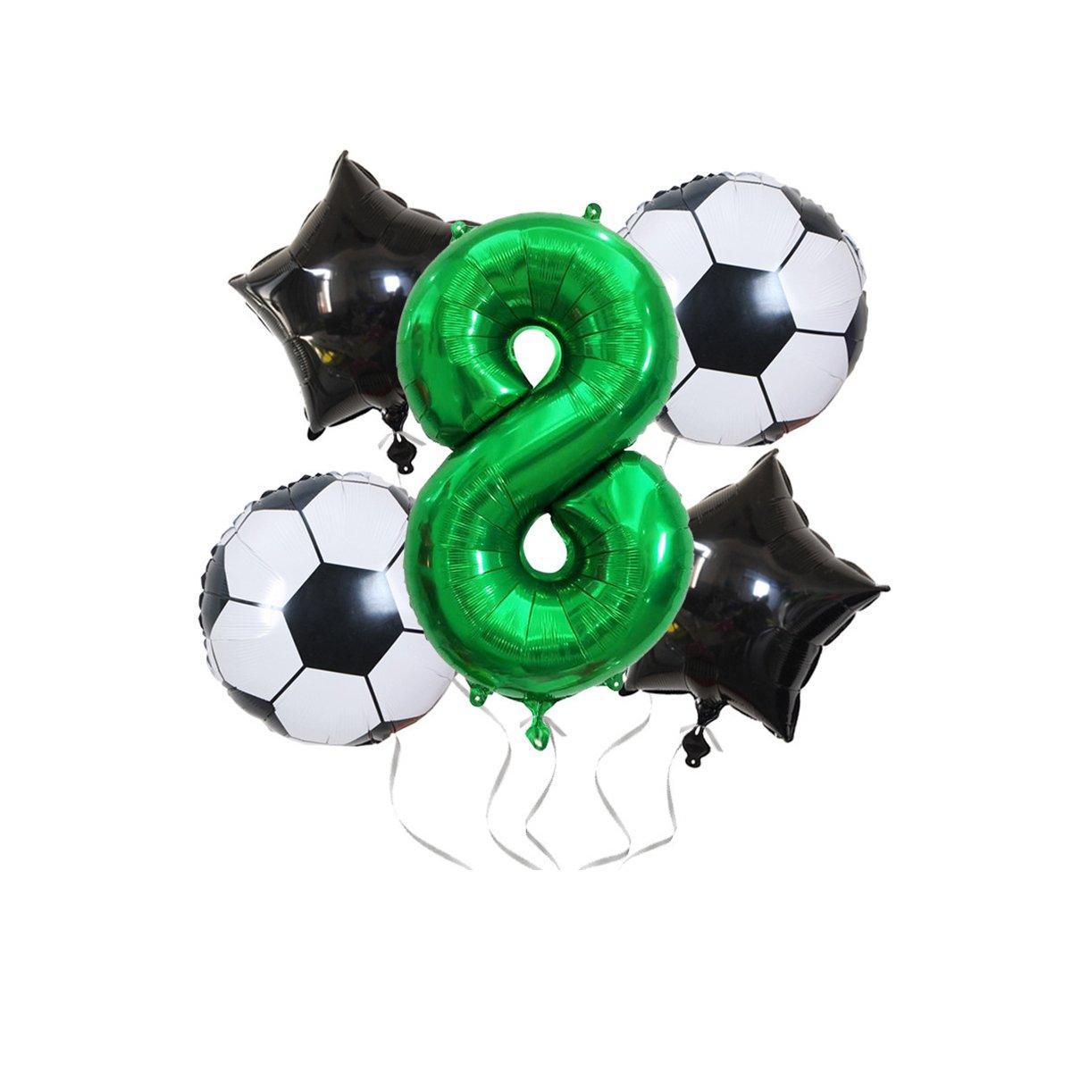 32 Inch Green Soccer Balloons 5 Pieces Set World Cup Birthday Party Decoration - 4 V528-FOOTBALL-BALLOON-4-481601