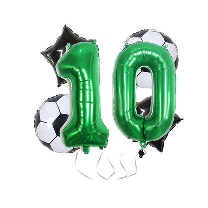 32 Inch Green Soccer Balloons 5 Pieces Set World Cup Birthday Party Decoration - 4 V528-FOOTBALL-BALLOON-4-481601