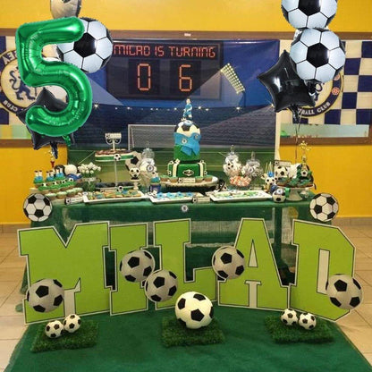 32 Inch Green Soccer Balloons 5 Pieces Set World Cup Birthday Party Decoration - 9 V528-FOOTBALL-BALLOON-9-182210