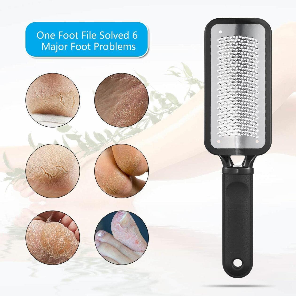 Stainless Steel Foot File Scraper Grater Pedicure Rasp Callus Remover Tool - Rose Red V528-FOOTCOLOUR-ROSERED38937
