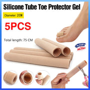 5Pcs Silicone Tube Toe Gel Protector Corn Relief Foot Pain Soft Cushion Pad Cap V528-FOOTPAIN-5PCS-249461
