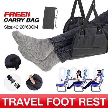 Travel Foot Rest Footrest Leg Pillow Airplane Flight Foam Cushion Sling Hammock V528-FOOTREST-BLACK-35400