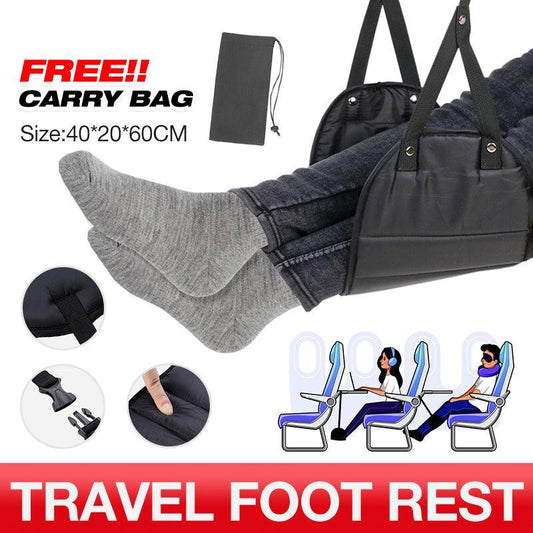 Travel Foot Rest Footrest Leg Pillow Airplane Flight Foam Cushion Sling Hammock V528-FOOTREST-BLACK-35400
