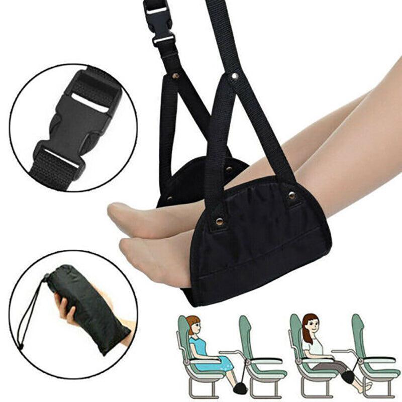 Travel Foot Rest Footrest Leg Pillow Airplane Flight Foam Cushion Sling Hammock V528-FOOTREST-BLACK-35400
