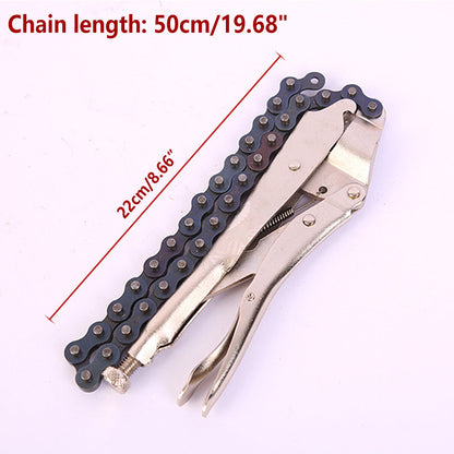 Chain Clamp Pliers Tool Multi Functional Fixed Grip Forceps Repair Maintenance V528-FORCEPS-9INCH-874057