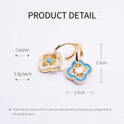 New Chinese Style Multi-Wear Natural Shell Four-Leaf Clover Earrings for Women V528-FOUR-LEAF-CLOVER-701396