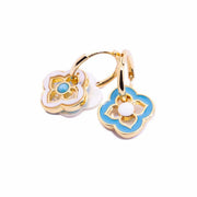 New Chinese Style Multi-Wear Natural Shell Four-Leaf Clover Earrings for Women V528-FOUR-LEAF-CLOVER-701396