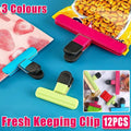 12pcs Plastic Bag Clips Food Storage Sealing Clips Snack Sealer Multi Purpose V528-FRESH-KEEPING-CLIP-12PCS-469200